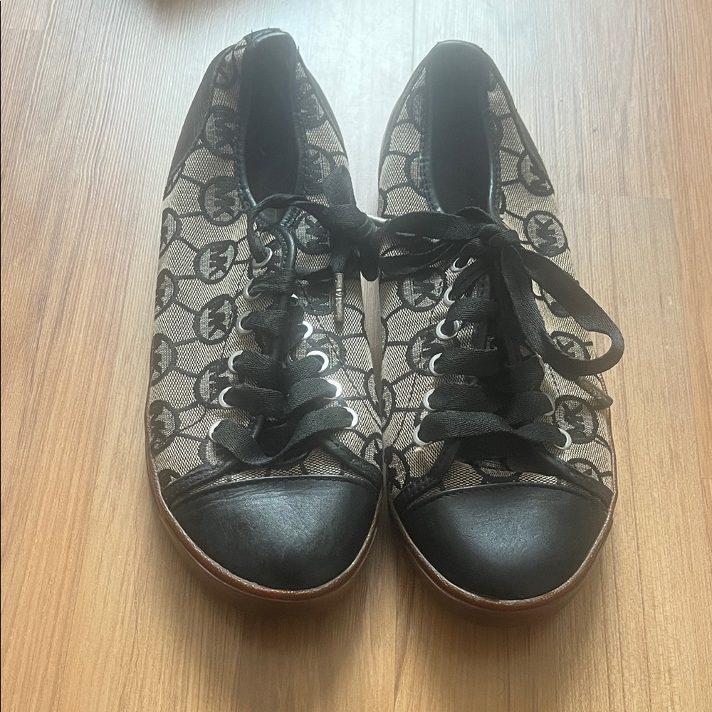 Michael Kors Monogram Black and Cream Sneakers